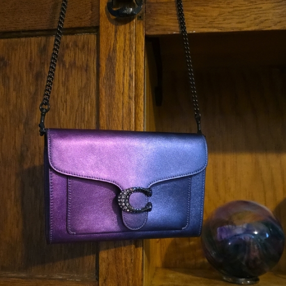Coach Handbags - Coach Tabby Metalic Purple Ombre Clutch w/Chain Crossbody Strap NWT